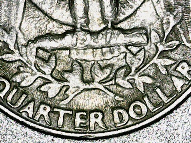 1983-P-25c---Rays-Radiating-360-Degrees-From-Both-Obverse-&-Reverse?